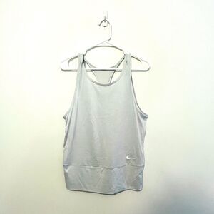 Nike Dri-Fit Tank Top Studio Cut Out Platinum Active Fitness 904480-043 Wmn Sz S
